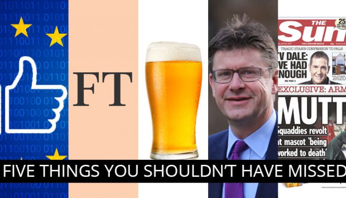 beer, facebook, ft, greg clark, the sun