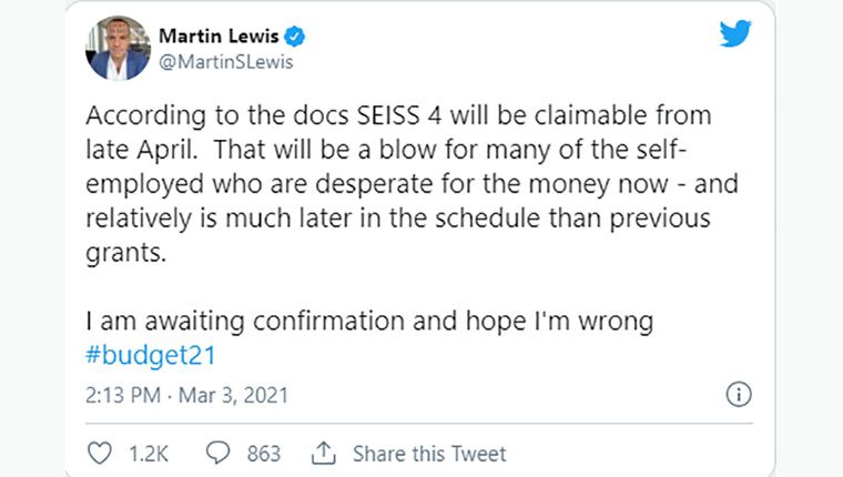 Martin Lewis budget tweet